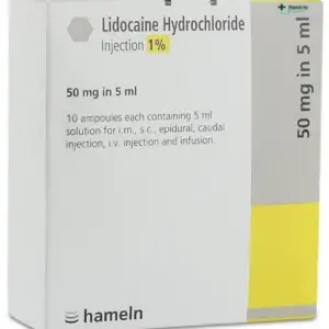 Lidocaine Hydrochloride Injection 1% (50mg In 5ml)